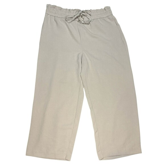 Calvin Klein Women’s Tan Elastic Drawstring Culottes Wide Leg Size Small Hipster - Picture 1 of 9